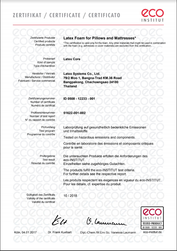 ECO ID 0508-12233-001 Latex Systems Co., Ltd.